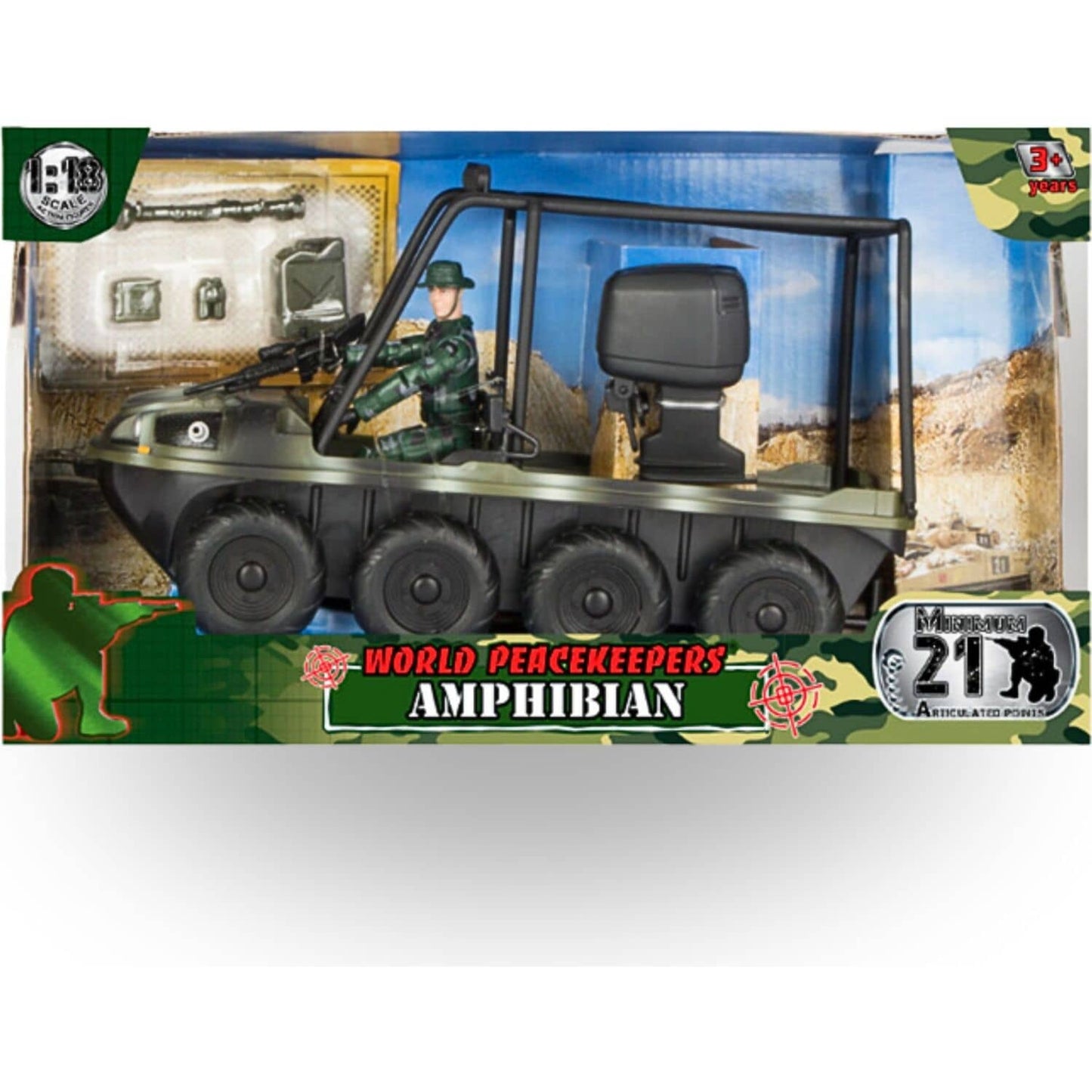 World Peacekeepers - Scale 1:18 Amphibian Vehicle with Action Figure and Accessories