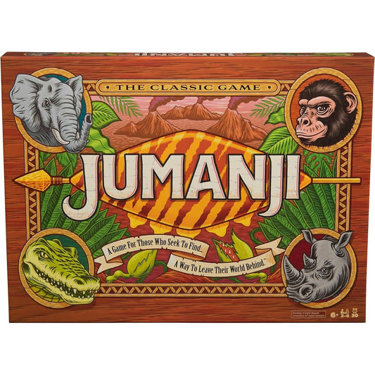 Spin Master Games - Jumanji Deluxe Wooden Box 30 Years of Jumanji Classic Board Game Refresh
