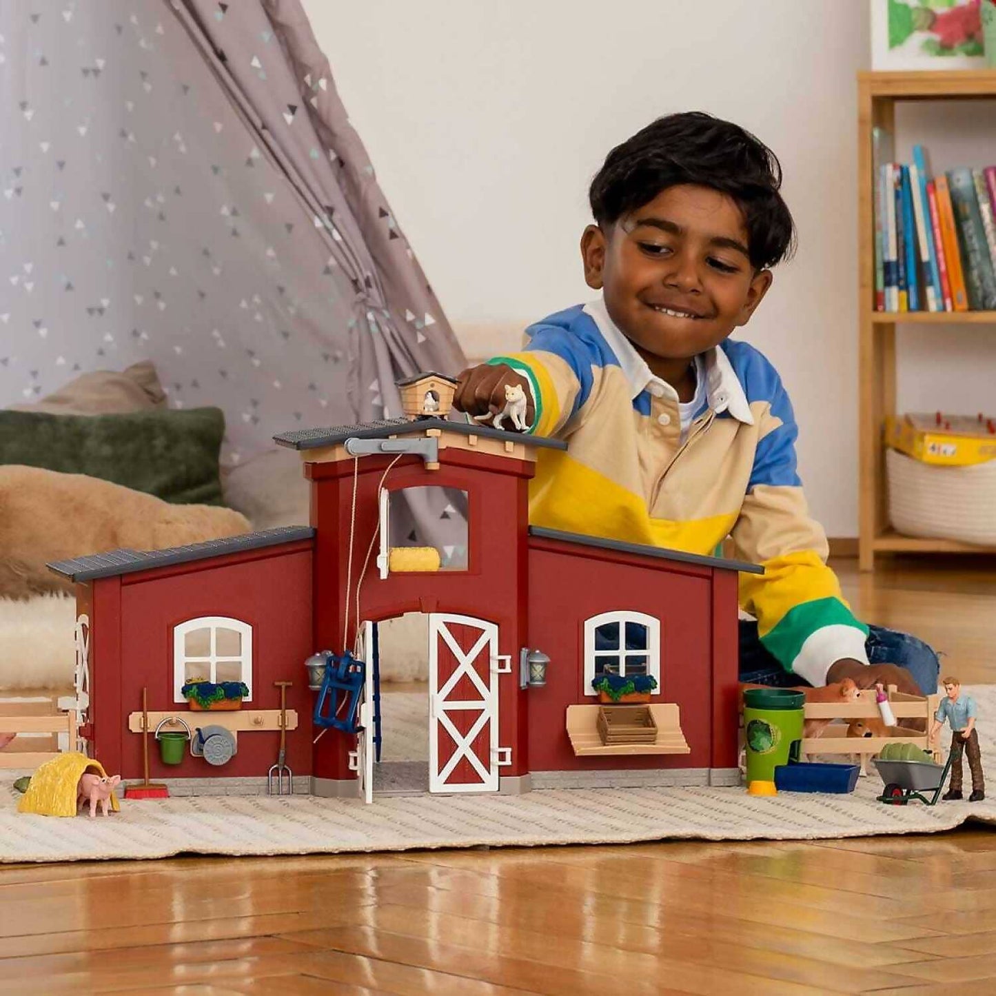 Schleich - Farm World Large Barn with Animals and Accessories Playset