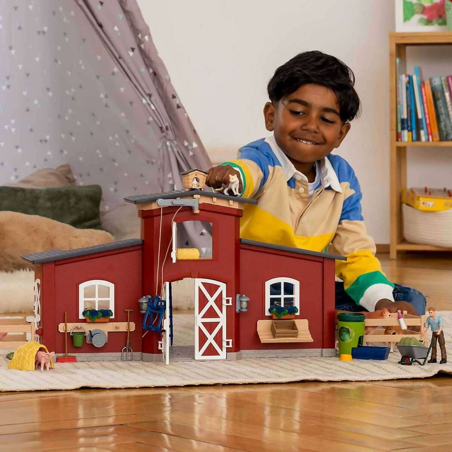 Schleich - Farm World Large Barn with Animals and Accessories Playset