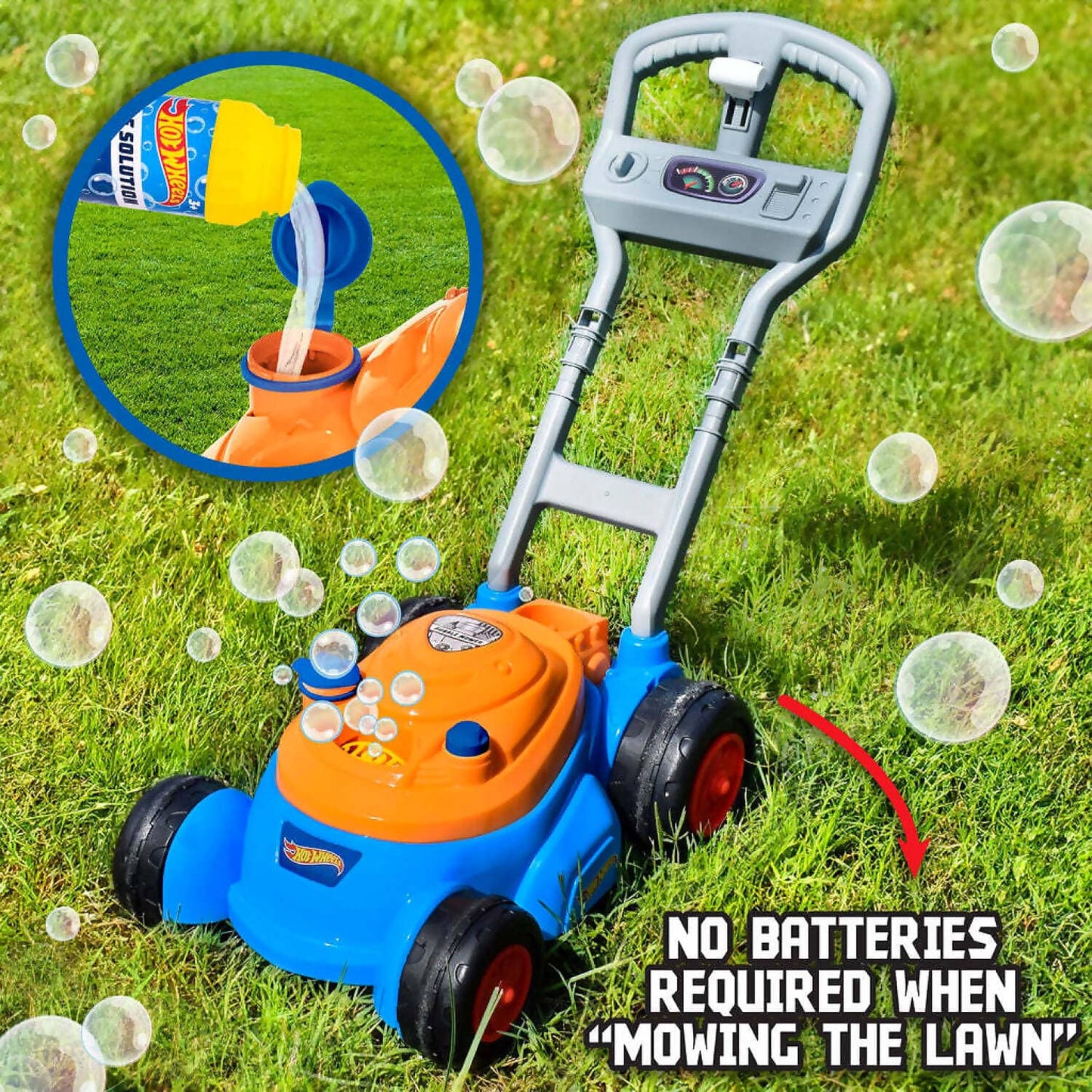 Hot Wheels Bubble N Go Mower With Bubble Mix