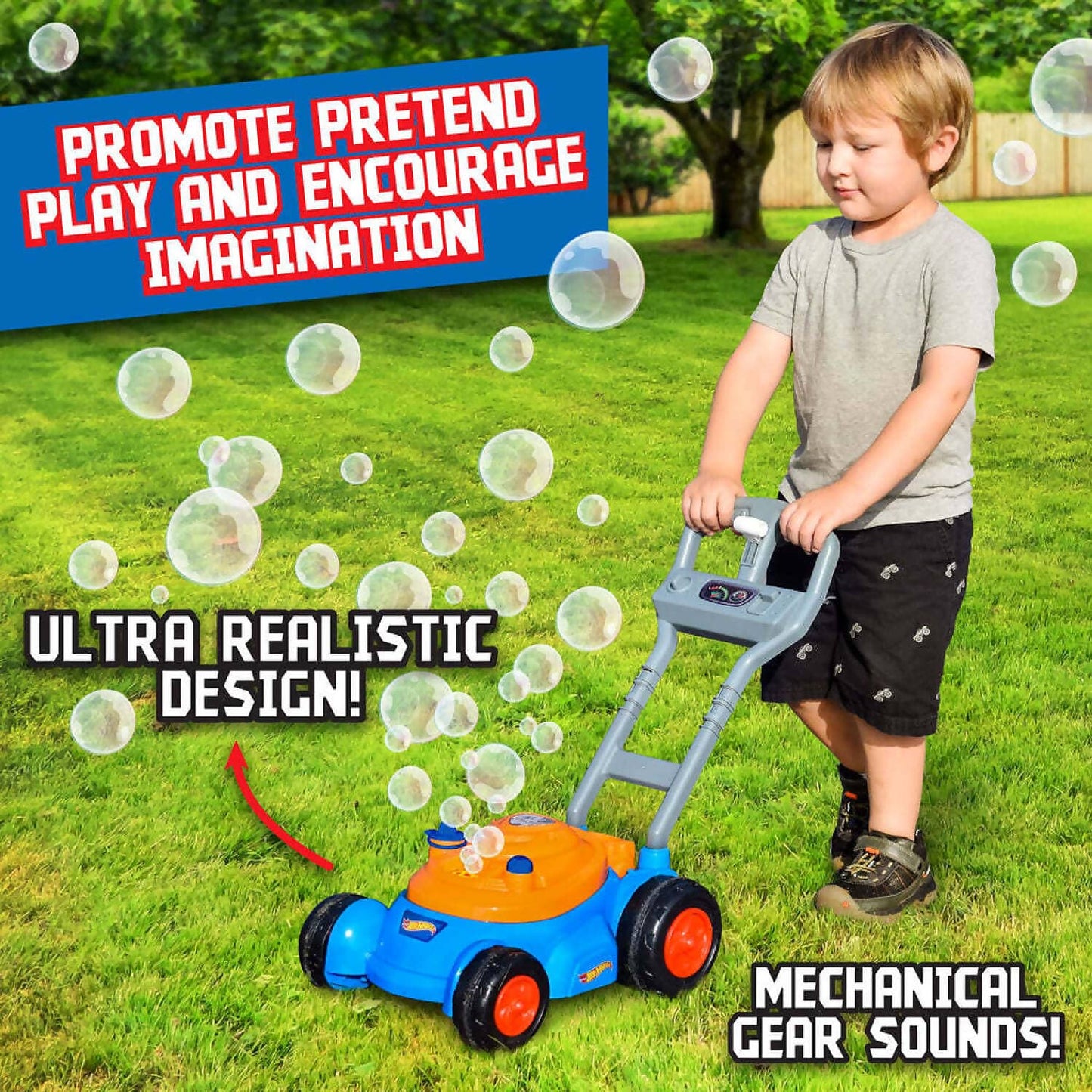 Hot Wheels Bubble N Go Mower With Bubble Mix