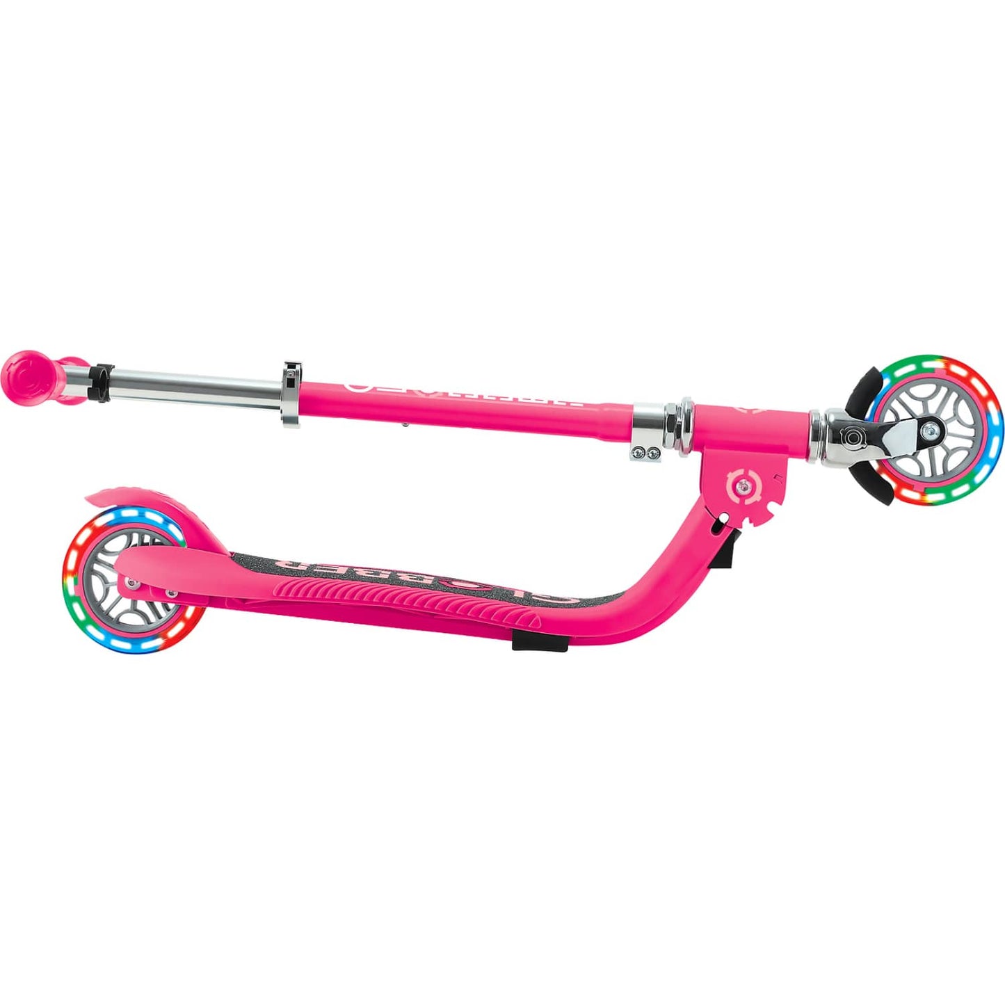 Globber - Flow Foldable Junior Scooter with Lights - Pastel Pink / Fuchsia