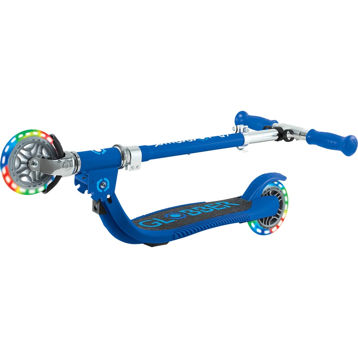 Globber - Flow Foldable Junior Scooter with Lights Navy Blue / Sky Blue