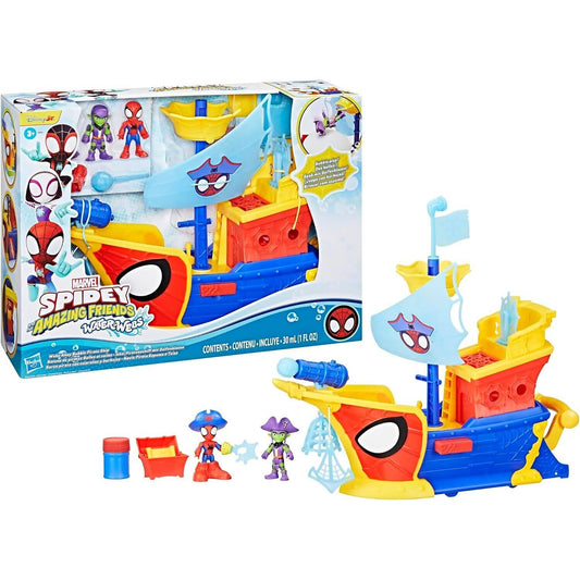Marvel - Spidey and his Amazing Friends Water-Webs Webs Ahoy Bubble Pirate Ship - Hasbro