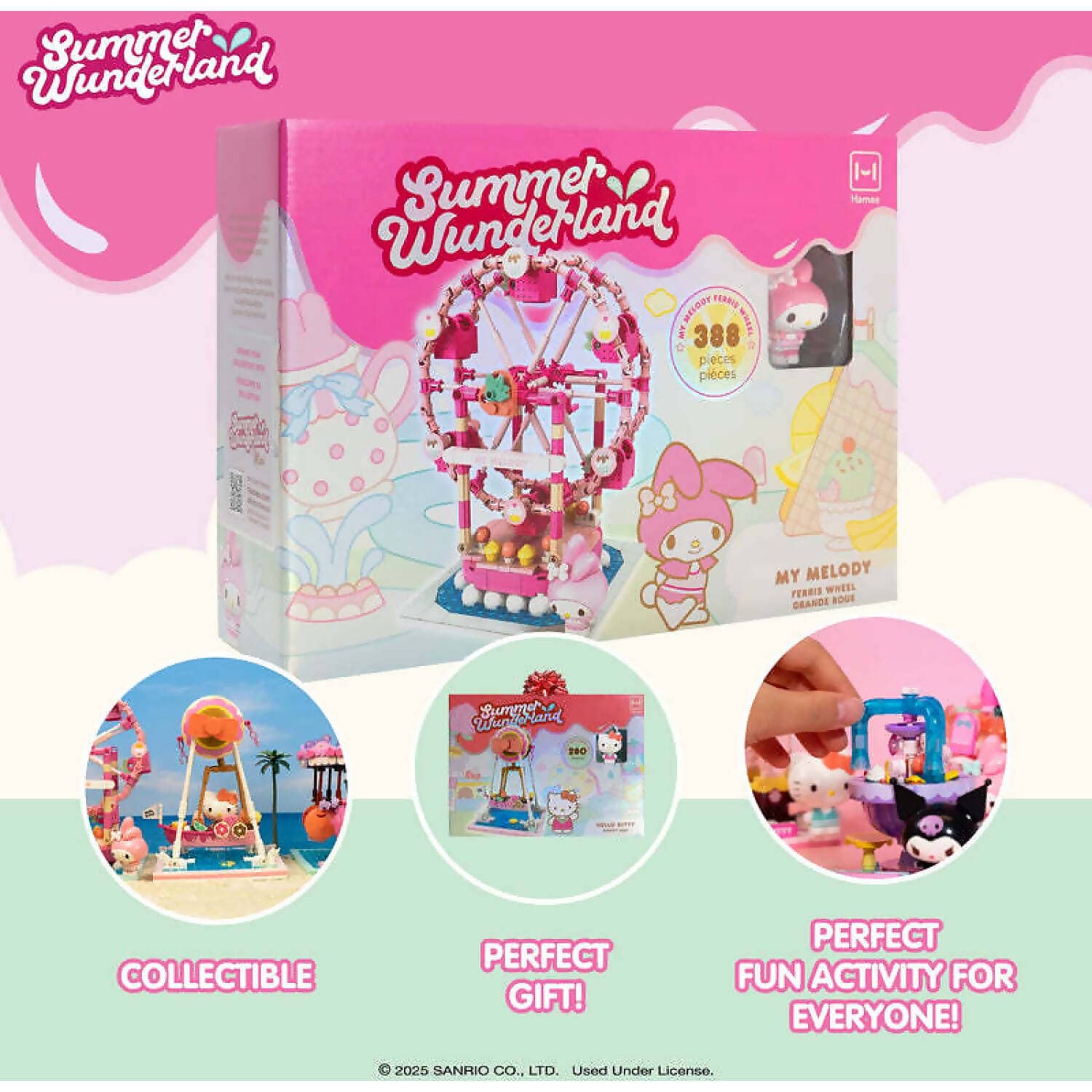 Hello Kitty - and Friends - YuMe Blocks Summer Wunderland - My Melody Ferris Wheel 388 Pieces