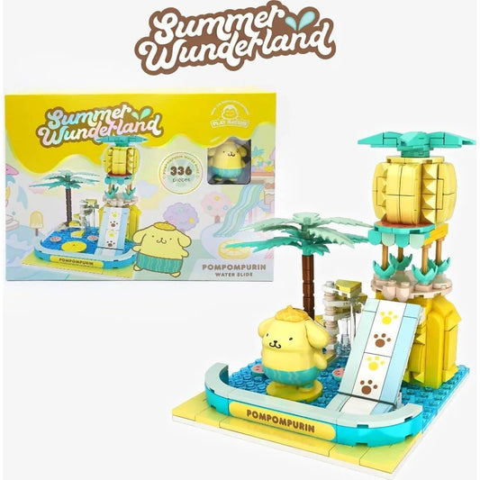 Hello Kitty and Friends - YuMe Blocks Summer Wunderland - Pompompurin Water Slide 336 Pieces