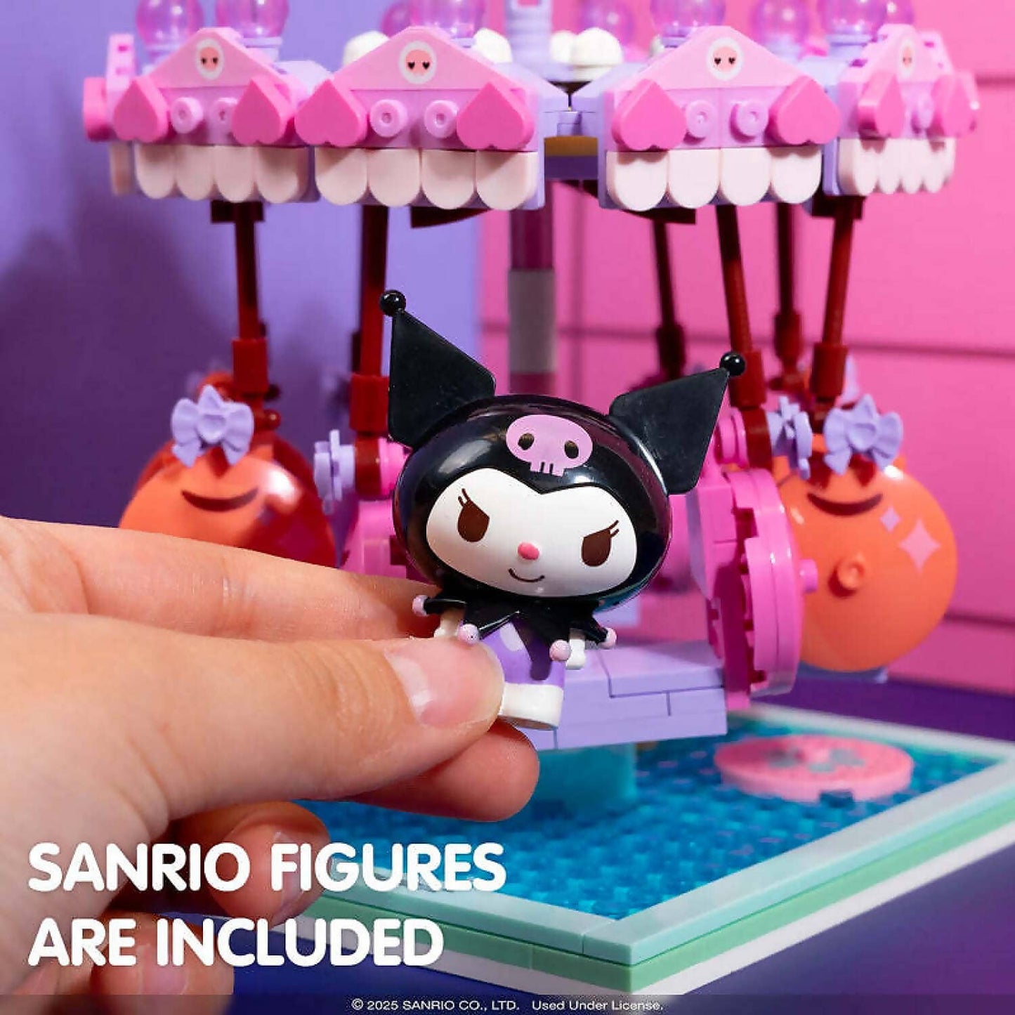 Hello Kitty and Friends - YuMe Blocks Summer Wunderland - Kuromi Swing Ride 439 Pieces