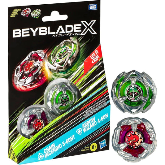 Beyblade X- Chain Incendio 5-60HT and Arrow Wizard 4-60N