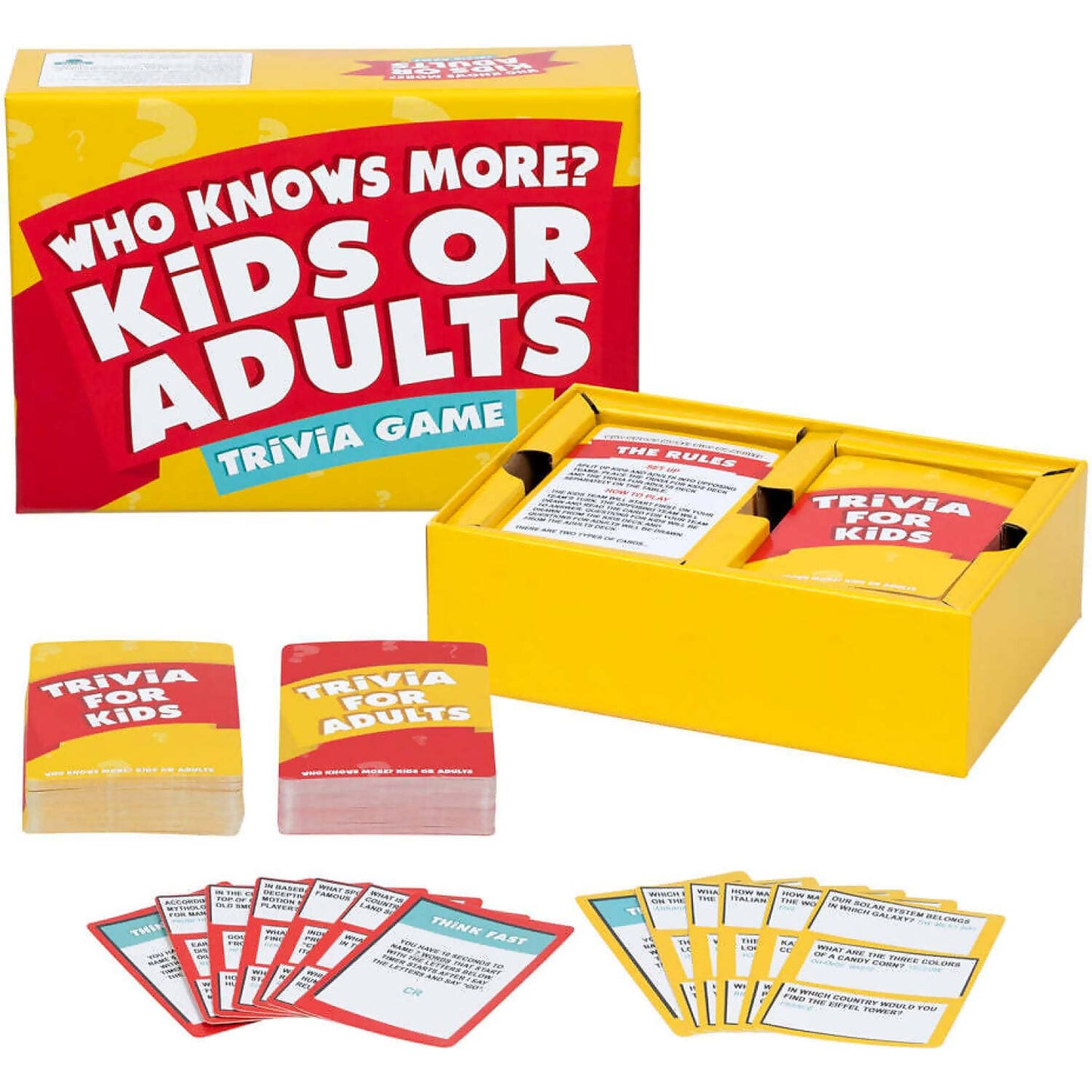 Moose Games - Who Knows More? Kids or Adults Trivia Card Game