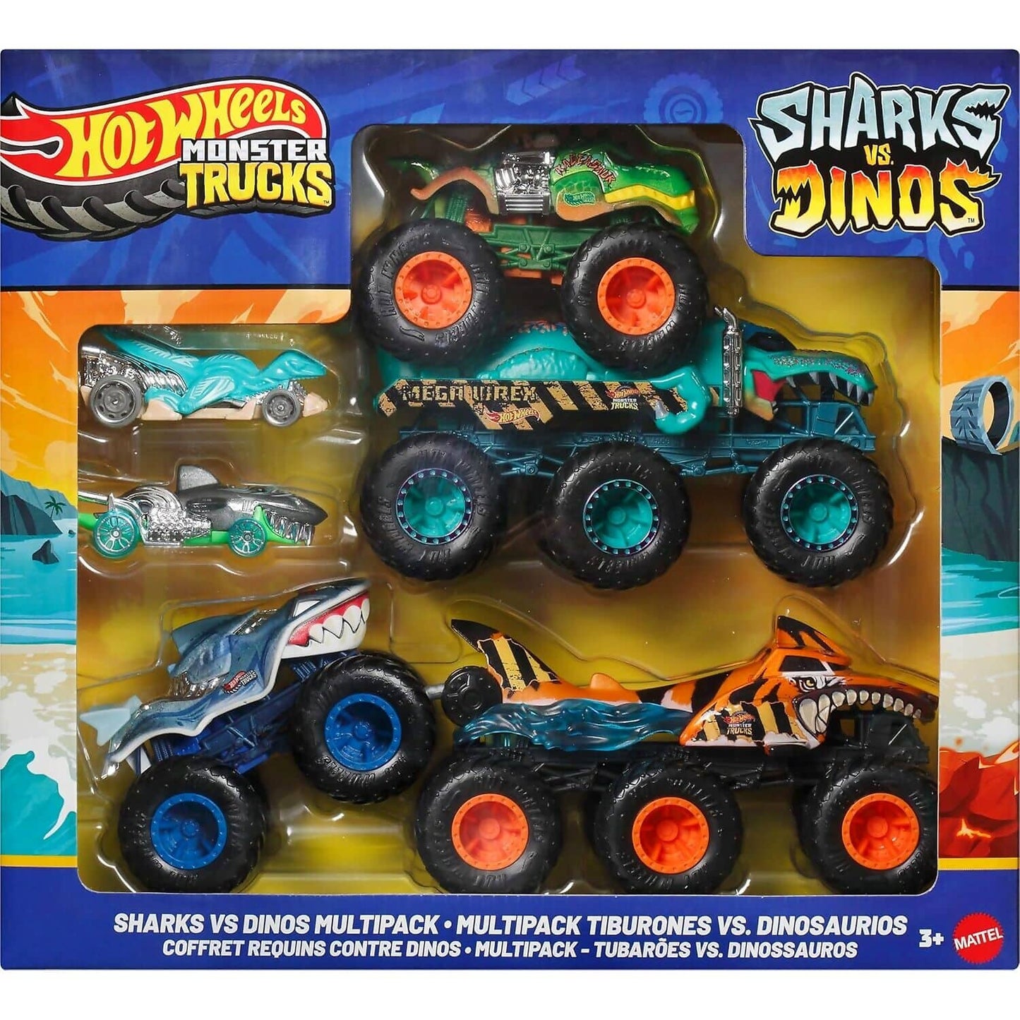 Hot Wheels - Monster Trucks Sharks Vs. Dinos Multipack - Mattel
