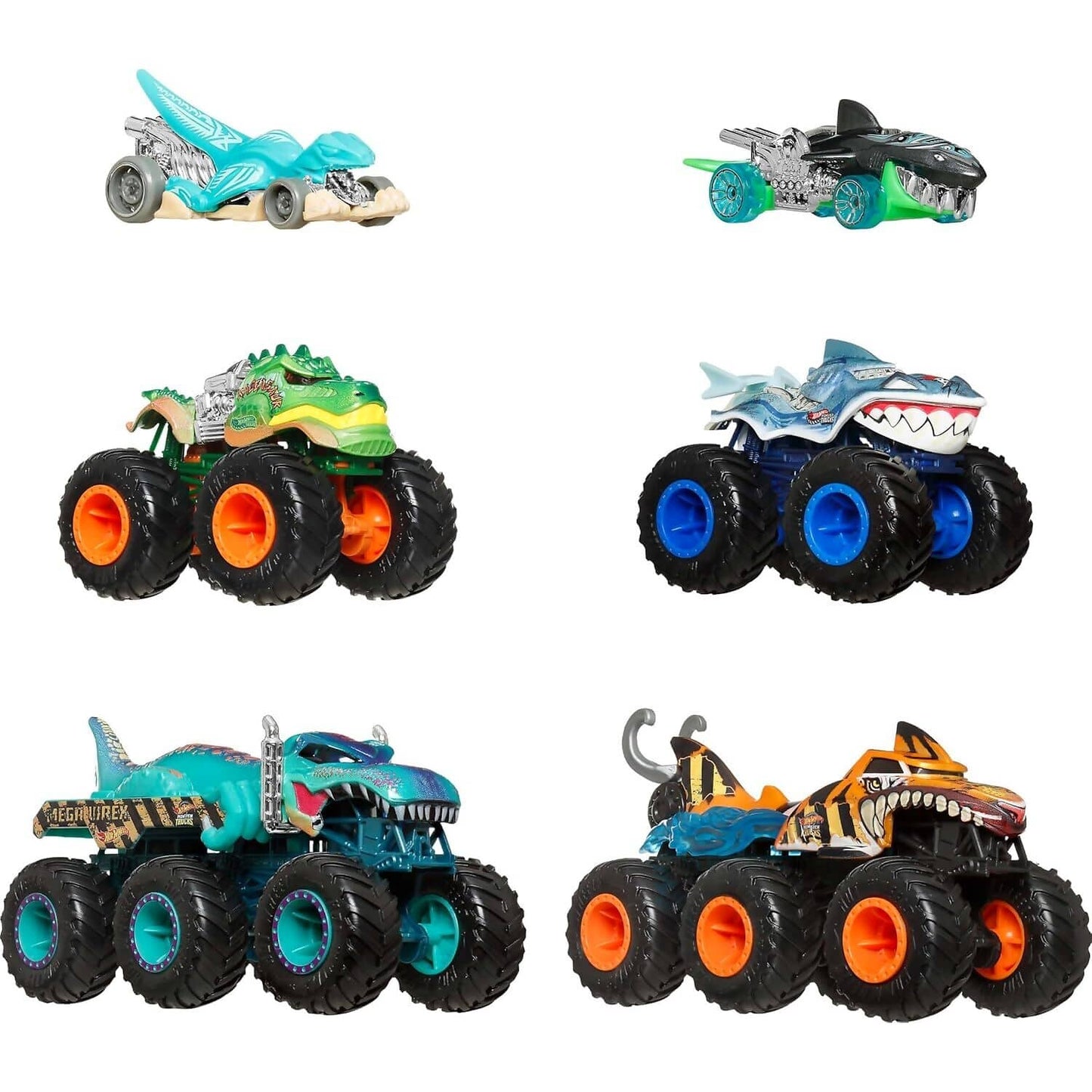 Hot Wheels - Monster Trucks Sharks Vs. Dinos Multipack - Mattel
