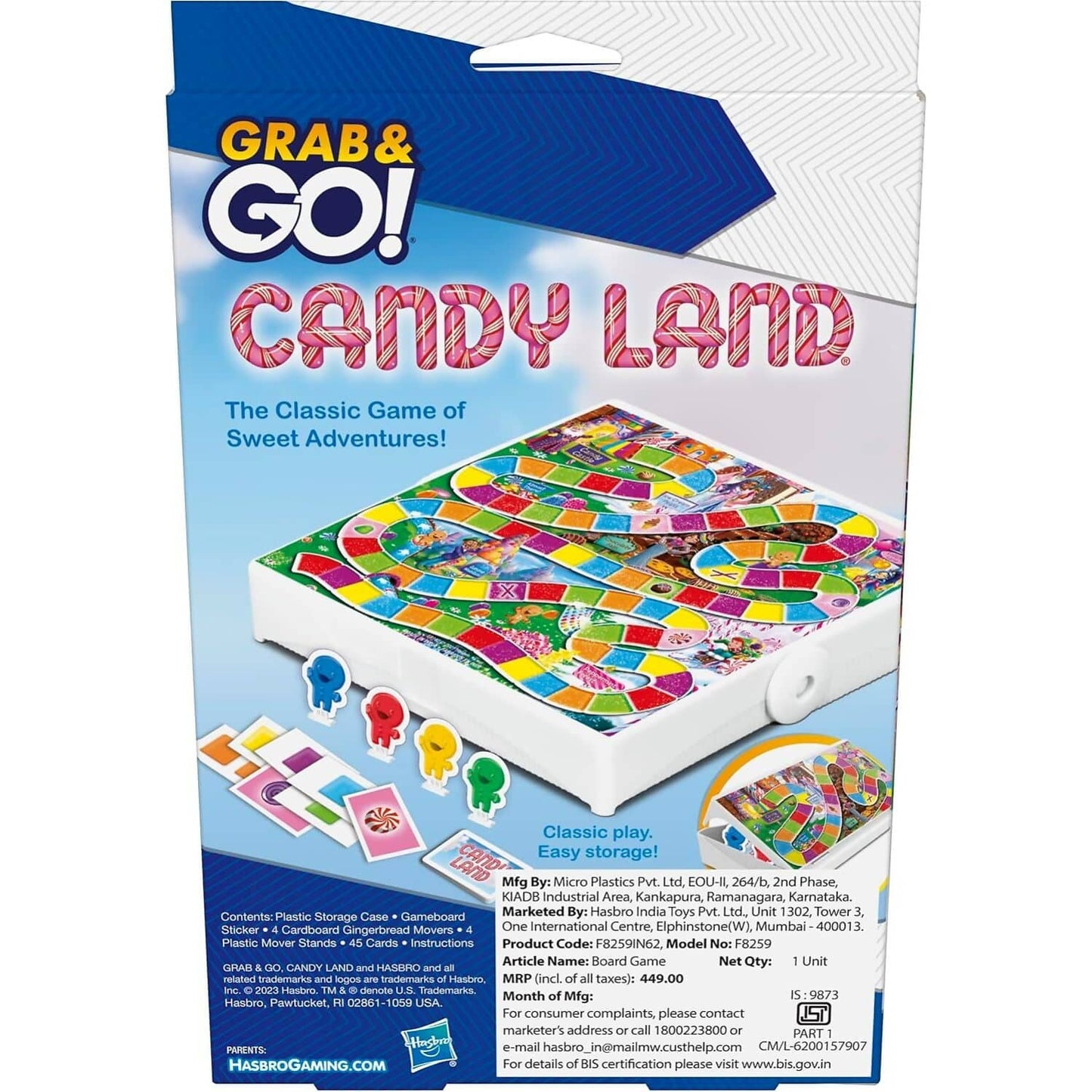 Hasbro Gaming - Candy Lane Grab & Go! Portable Travel Board Game