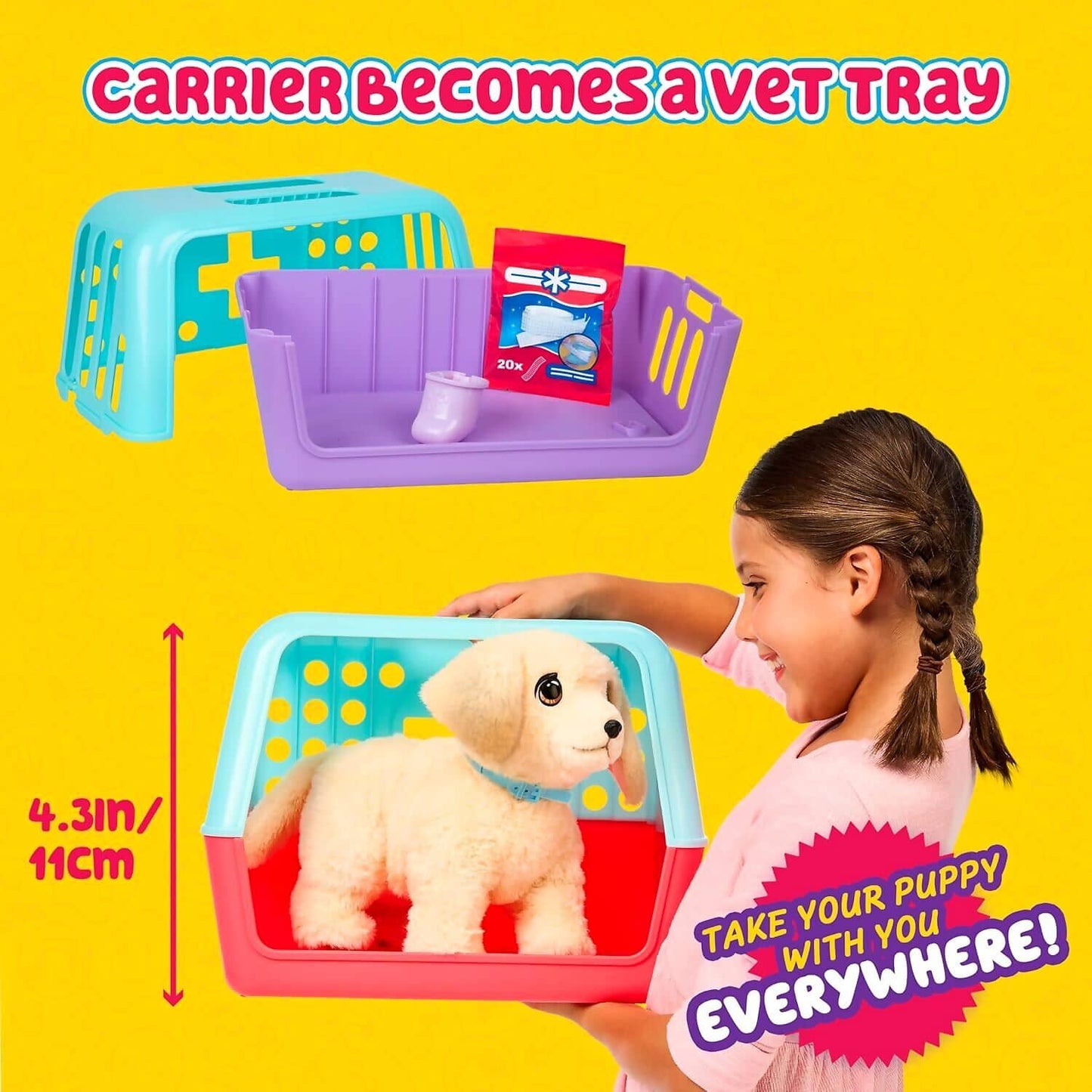 Little Live Pets - Ouchies Deluxe Cooper Walking Puppy 50+ Sounds & Reactions Interactive Plush