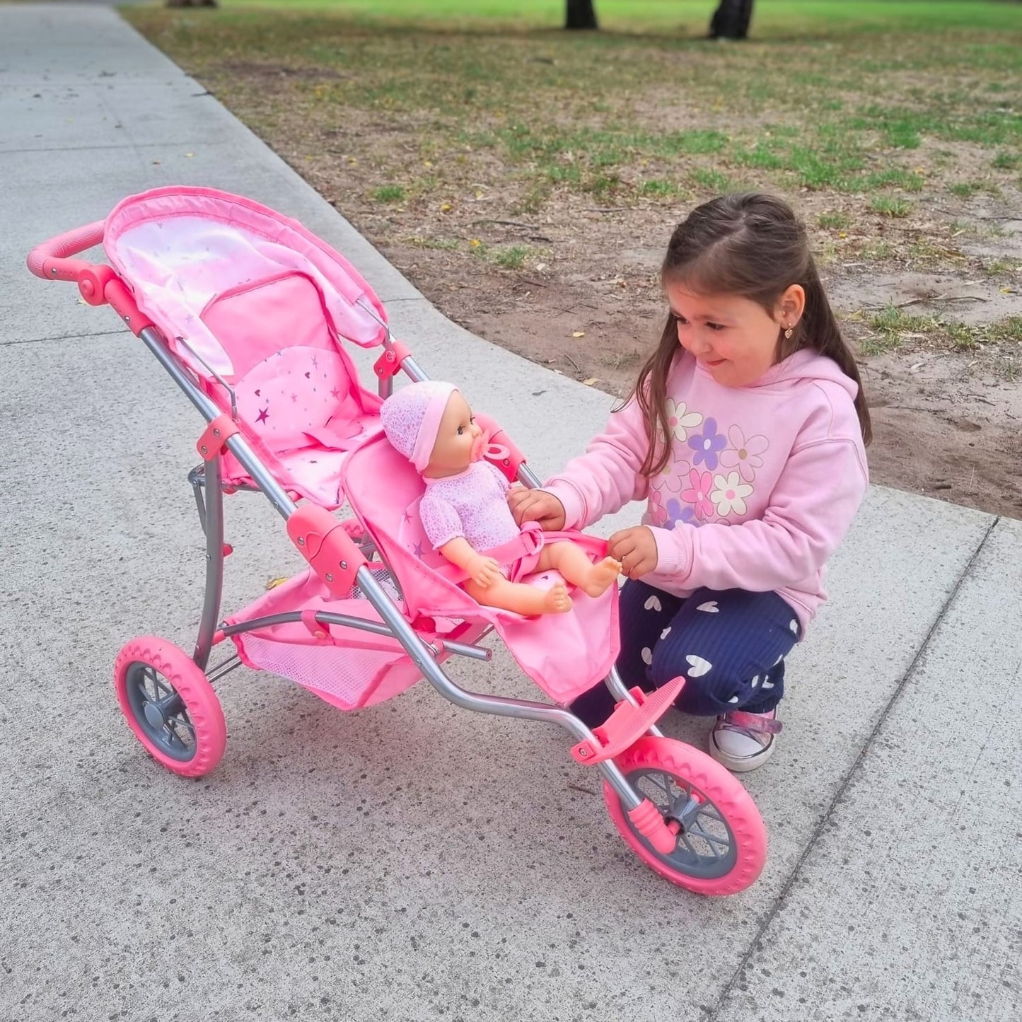 Playworld - Stars & Hearts Doll Twin Jogger - Pink