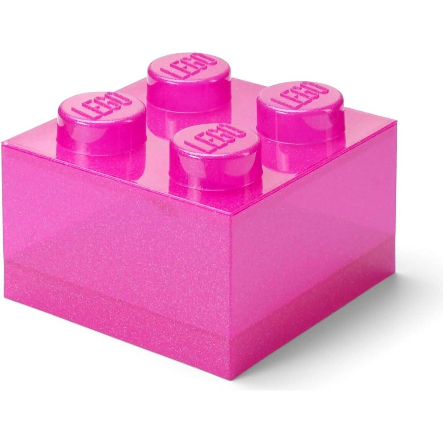 LEGO Storage Brick 4 Studs Top Lid Translucent Glitter Pink - Room Copenhagen