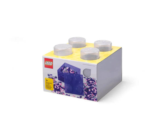 LEGO Storage Brick 4 Studs Top Lid Translucent Glitter Clear - Room Copenhagen