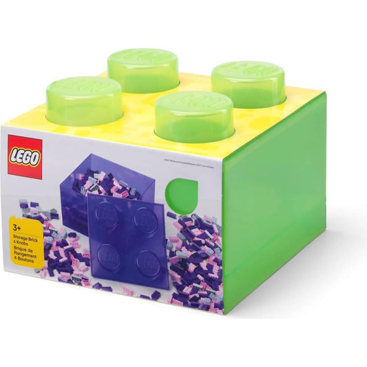 LEGO Storage Brick 4 Studs Top Lid Translucent Green - Room Copenhagen