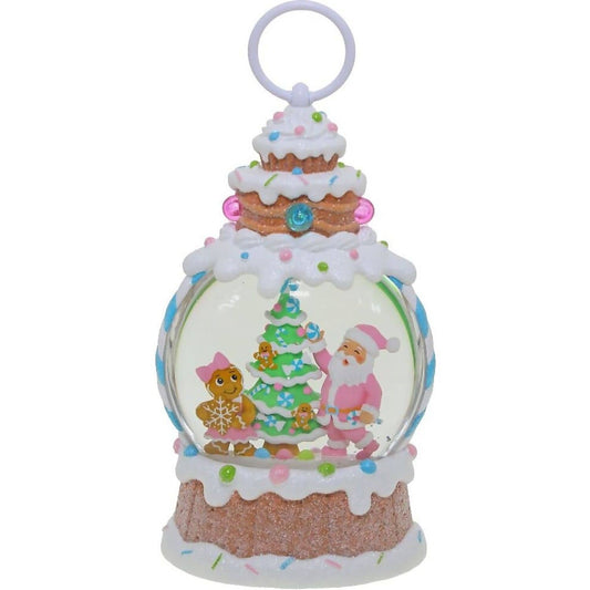 Cotton Candy - Xmas Candy Oval LED Lantern with Glitter Motion 26cm x 12cm x 8cm - Christmas
