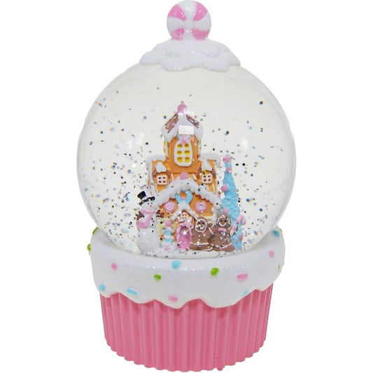 Cotton Candy - Xmas Gingerbread Waterball LED Lantern with Glitter Motion  19cm x 12cm x 12cm - Christmas