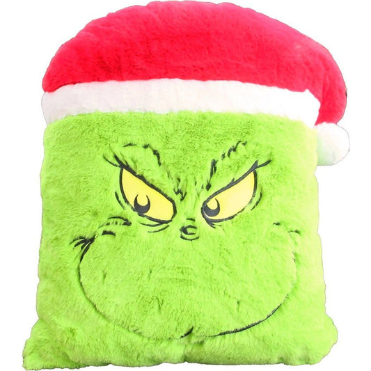 Cotton Candy - Xmas Dr. Seuss The Grinch Smile Cushion with Hat - Plush