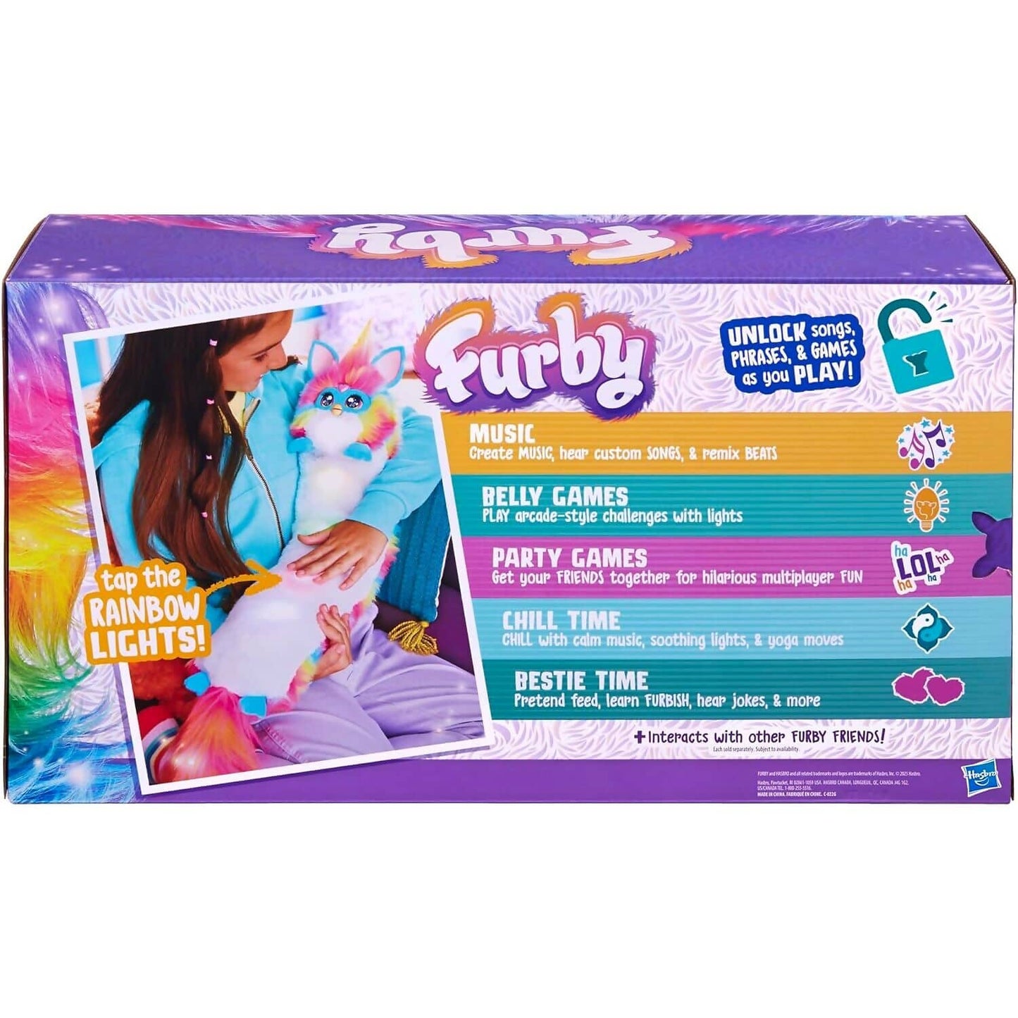 Furby - DJ Furby Rainbow Interactive Toy Plush - Hasbro