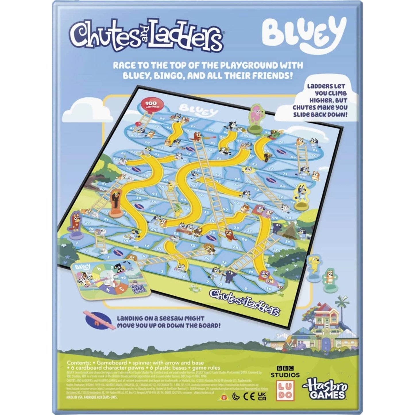 Bluey - Bluey Chutes & Ladders Classic Board Game - Hasbro Games