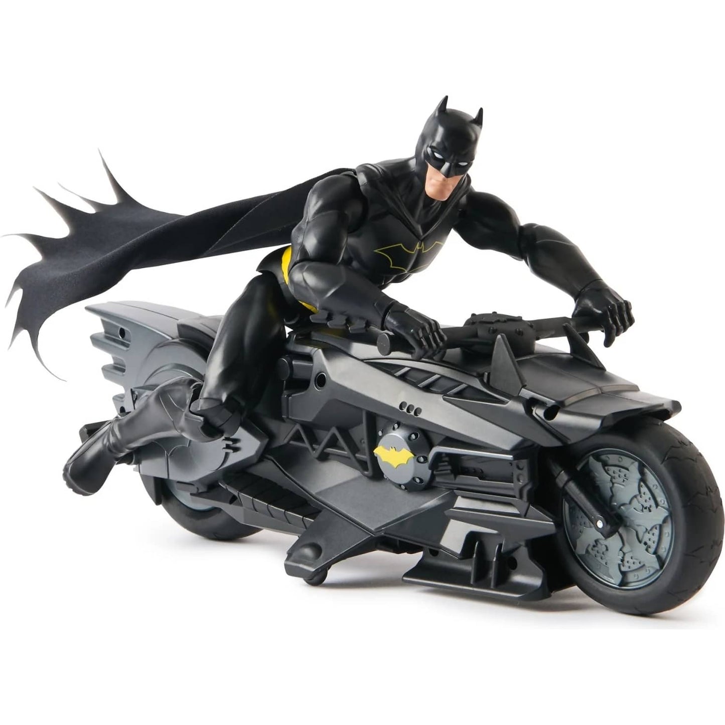DC Batman - RC Stealth Batcycle with 12-Inch Batman Action Figure- Spin Master