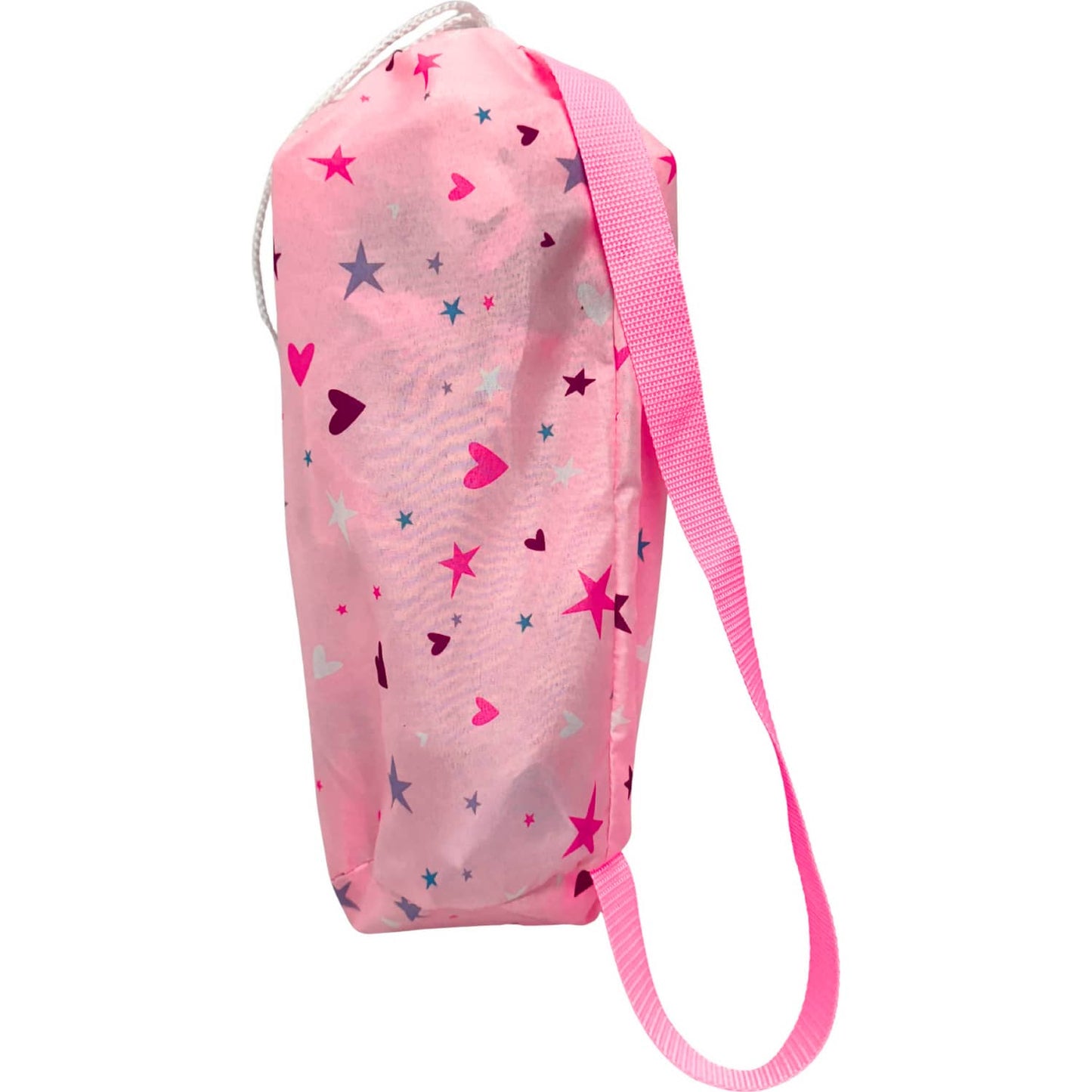 Playworld - Stars & Hearts Doll Travel Cot - Pink