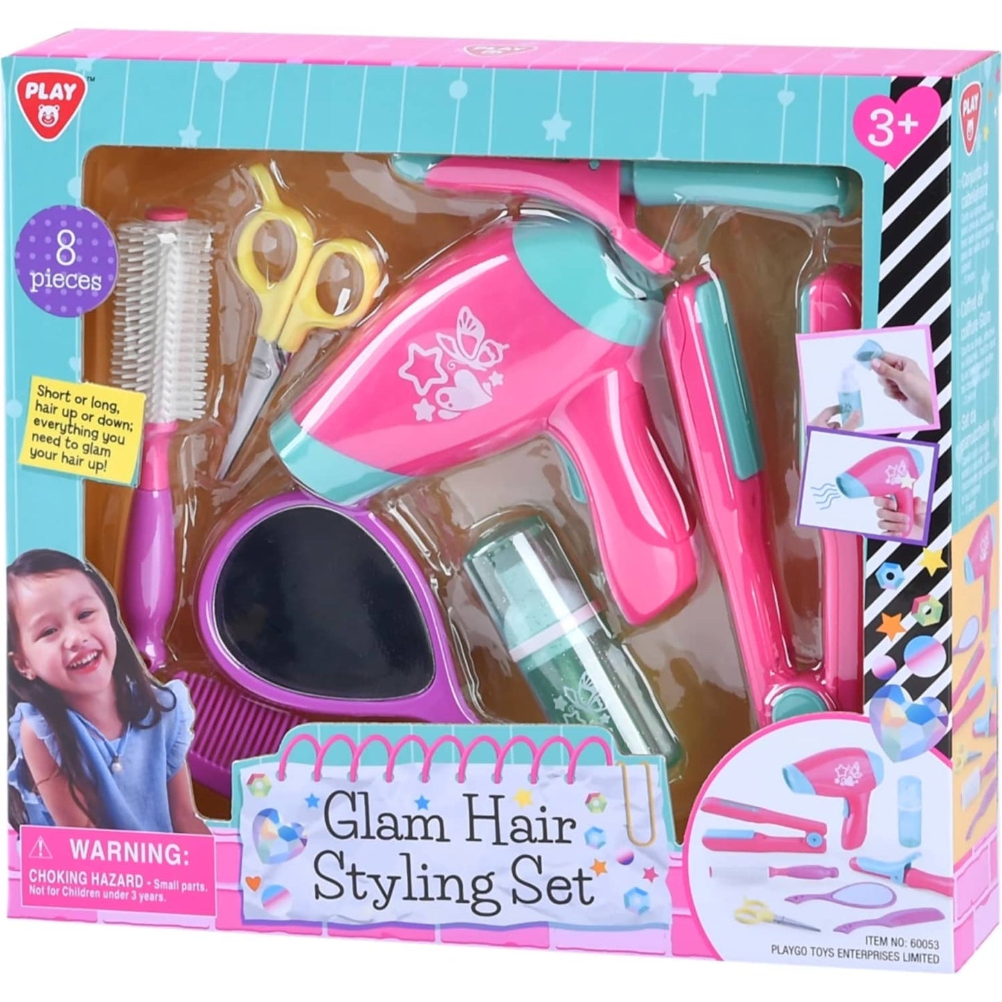 Playgo Toys Ent. Ltd. - Glam Hair Styling Set 8Pcs