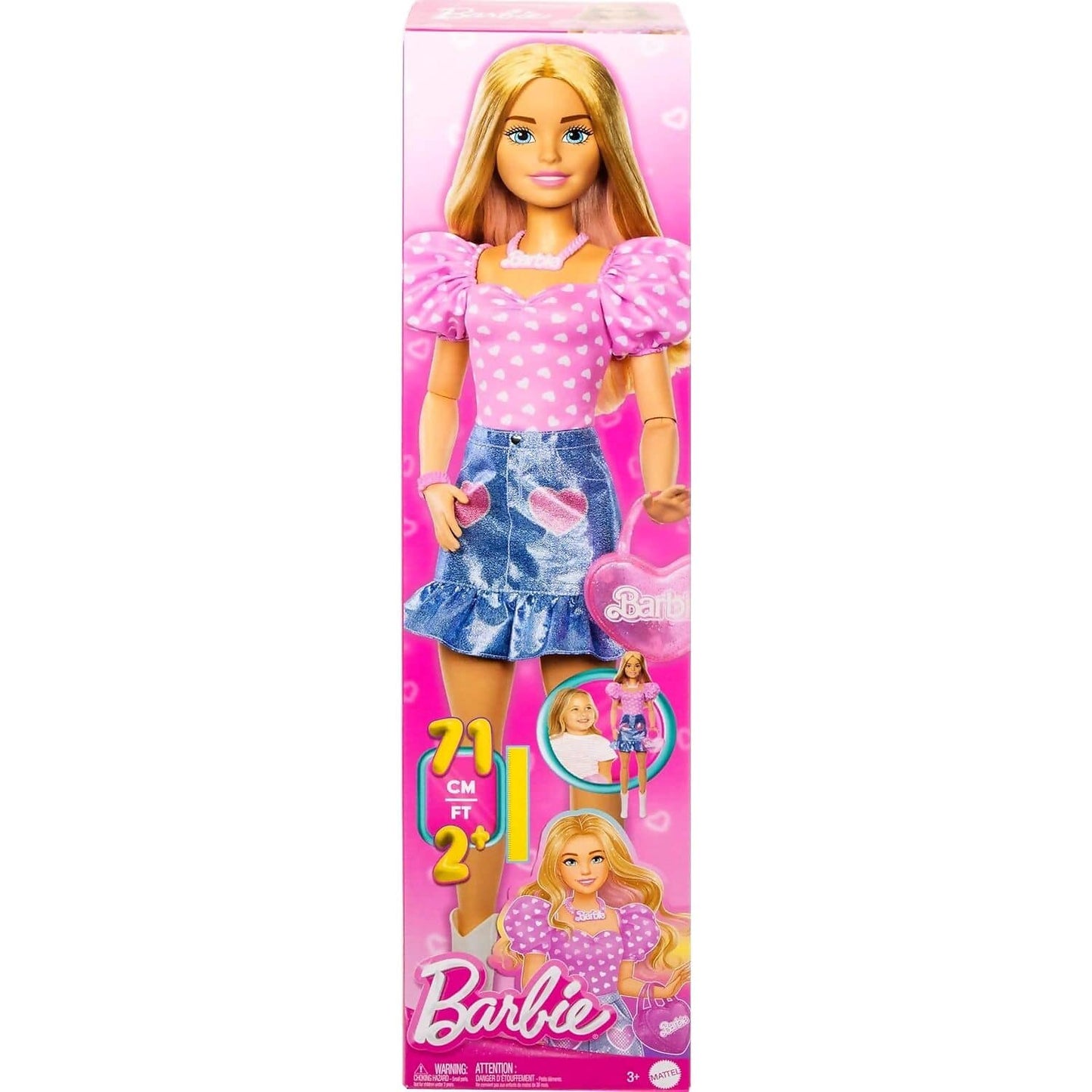 Barbie - Barbie Pink Top & Denim Skirt 28-Inch (71cm) Blonde Fashion Doll