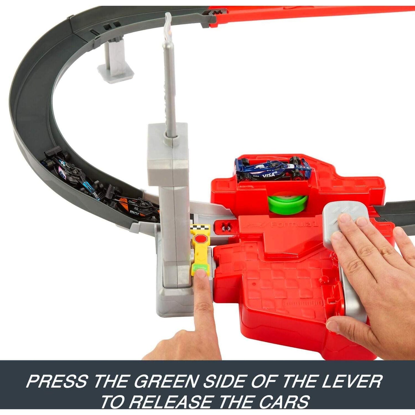 Hot Wheels - Racing Formula 1 Sprint Race Circuit Track Set with 3 Die-Cast Toy Cars in 1:64 Scale - Mattel