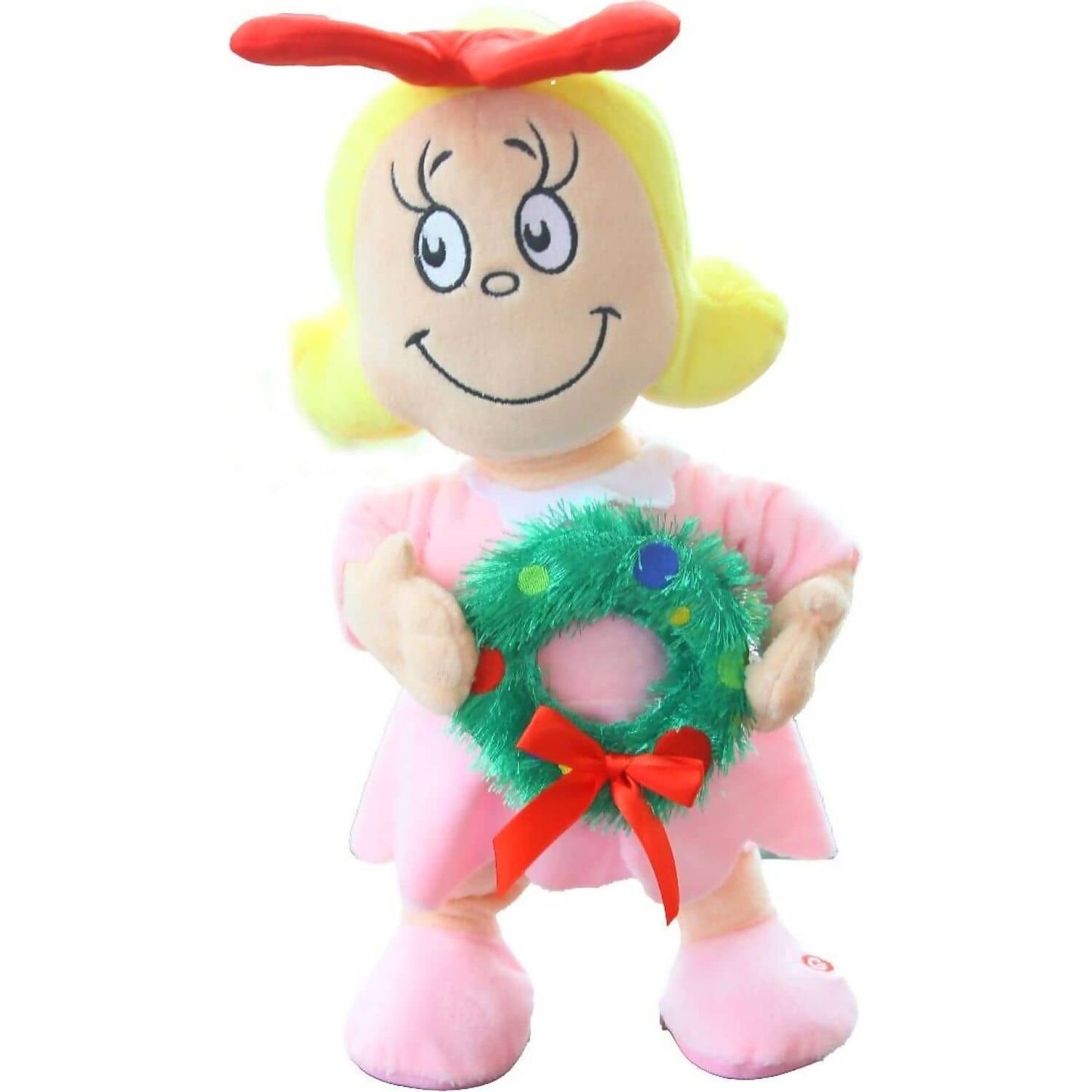 Cotton Candy - Xmas Dr. Seuss Happy Shuffle Cindy Lou Who With Wreath 35cm Animated Plush - Christmas
