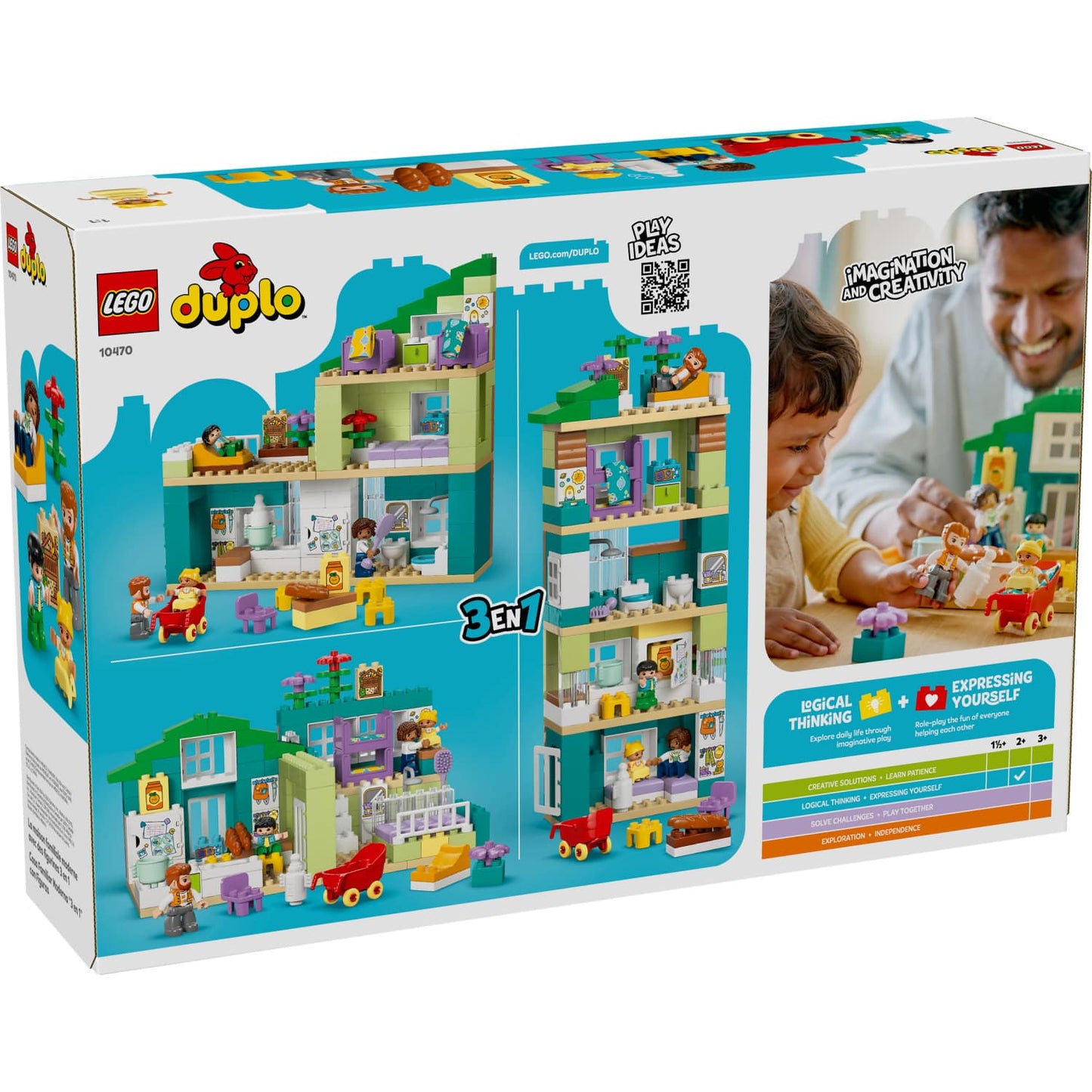 LEGO 10470 3 in 1 Modern Family House with Figures - Duplo