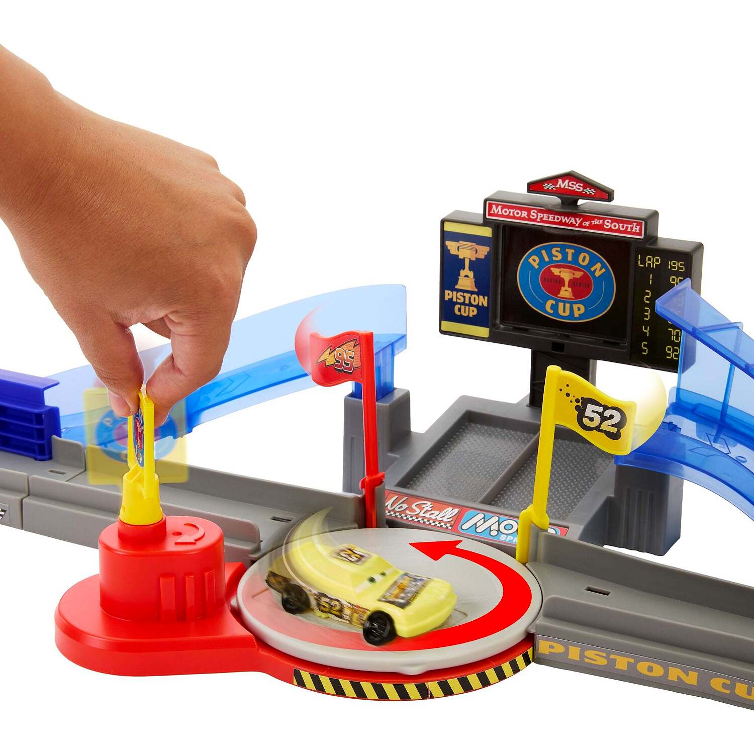 Disney - Pixar - Cars Piston Cup Stunting Speedway Track Playset with Lightning Mcqueen Toy Car - Mattel
