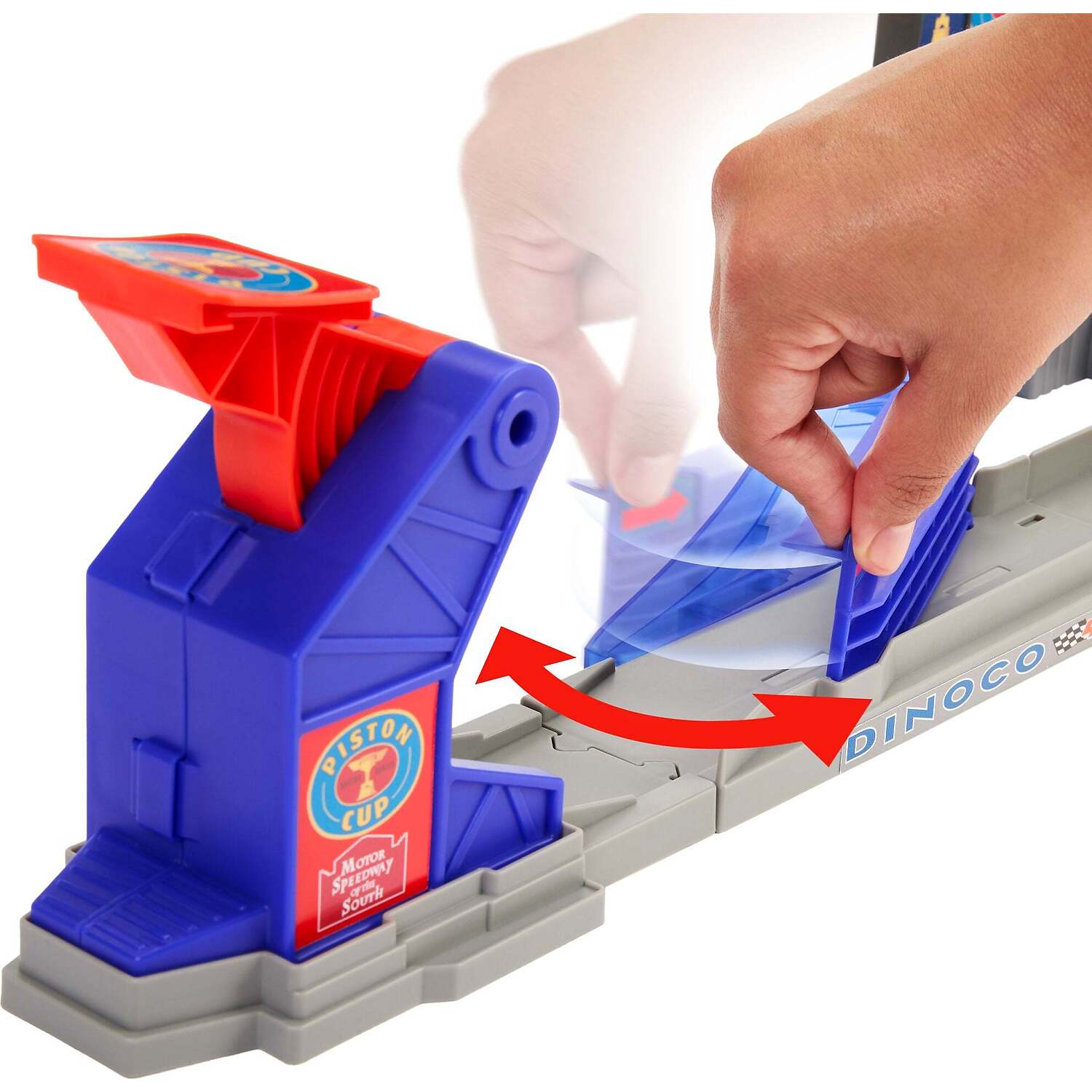 Disney - Pixar - Cars Piston Cup Stunting Speedway Track Playset with Lightning Mcqueen Toy Car - Mattel