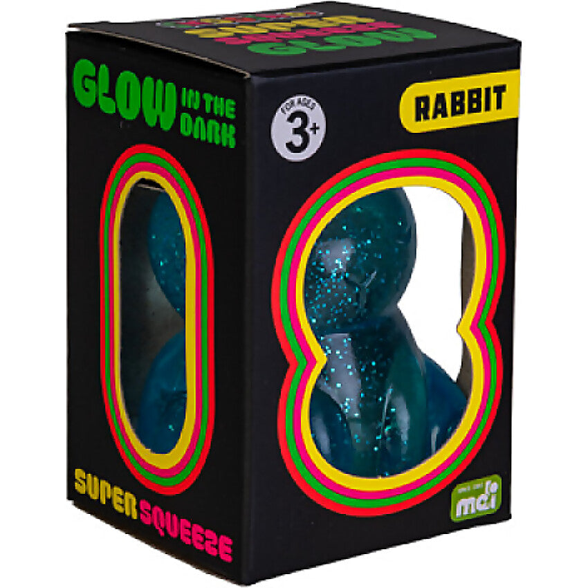 Smoosho's - Glow in the Dark Super Squeeze Rabbit (1x Assorted Colour Chosen at Random)