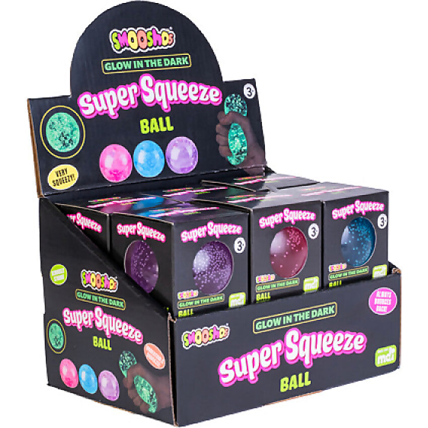 Smoosho's - Glow in the Dark Super Squeeze Ball (1x Assorted Colour Chosen at Random)