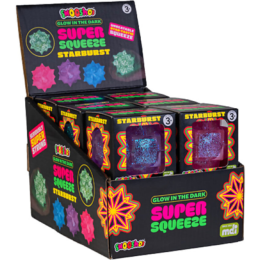 Smoosho's - Glow in the Dark Super Squeeze Starburst (1x Assorted Colour Chosen at Random)