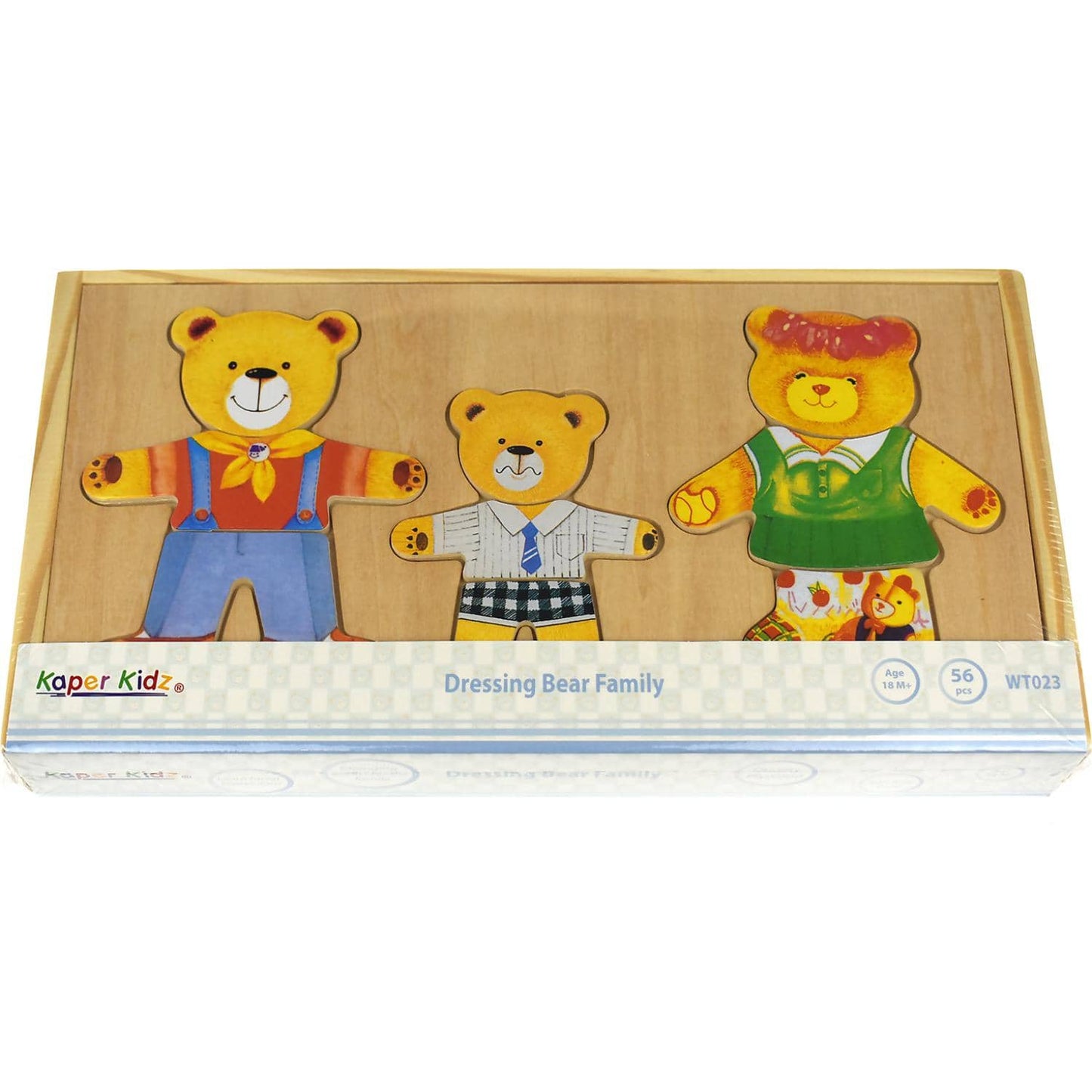 Kaper Kids - Dressing Bear Family Wooden Puzzle