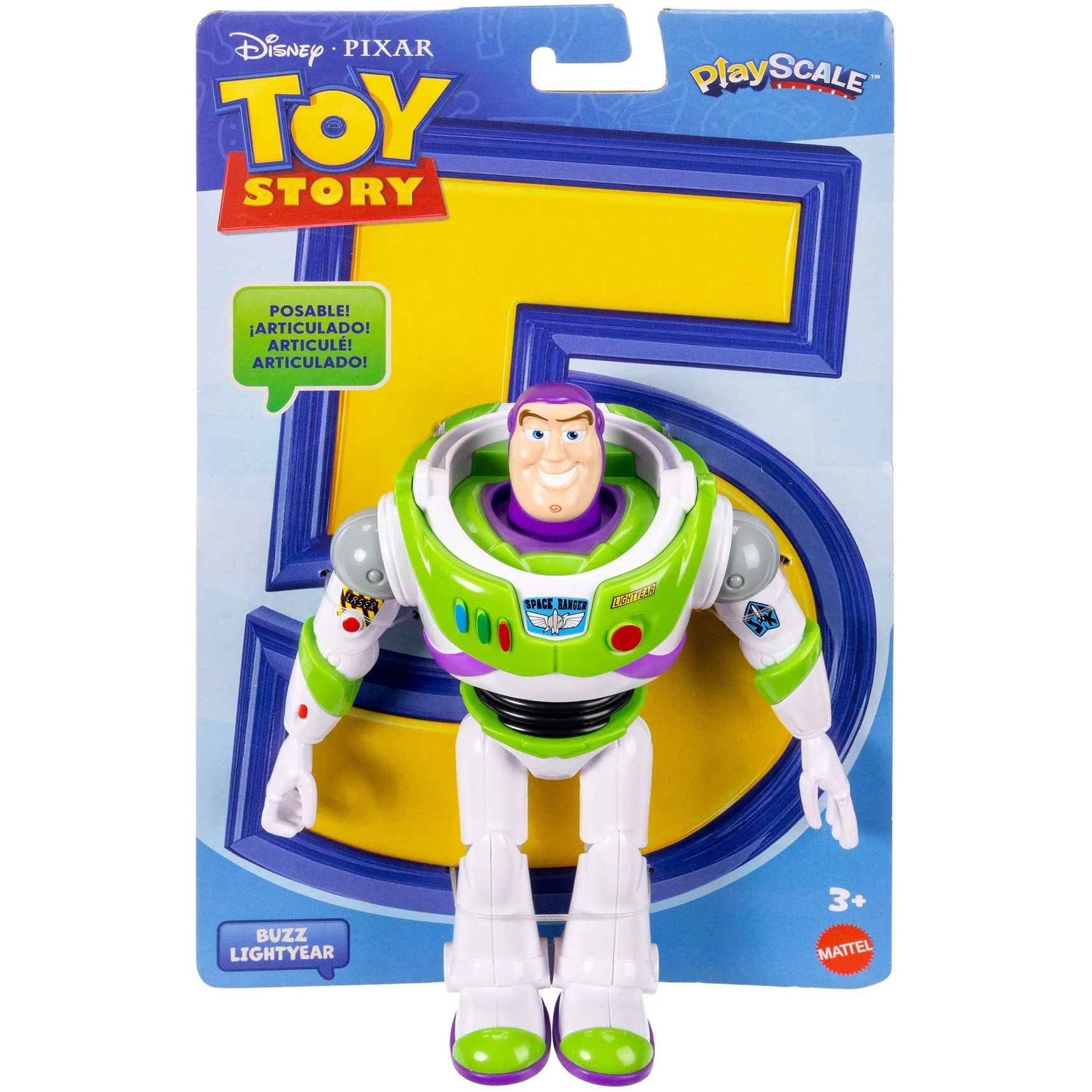 Disney - Pixar - Toy Story 5 Buzz Lightyear Action Figure 7-inch Tall 10 Posable Joints - Mattel