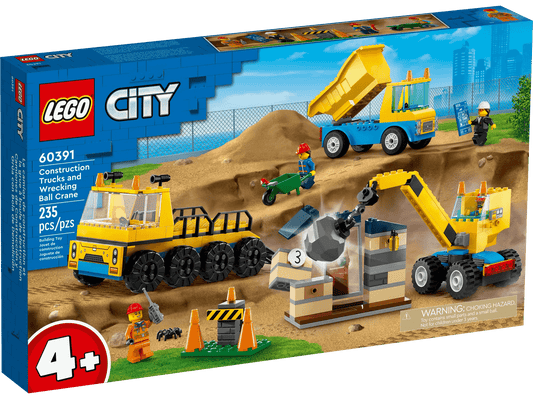 LEGO 60391 Construction Trucks and Wrecking Ball Crane - City 4+