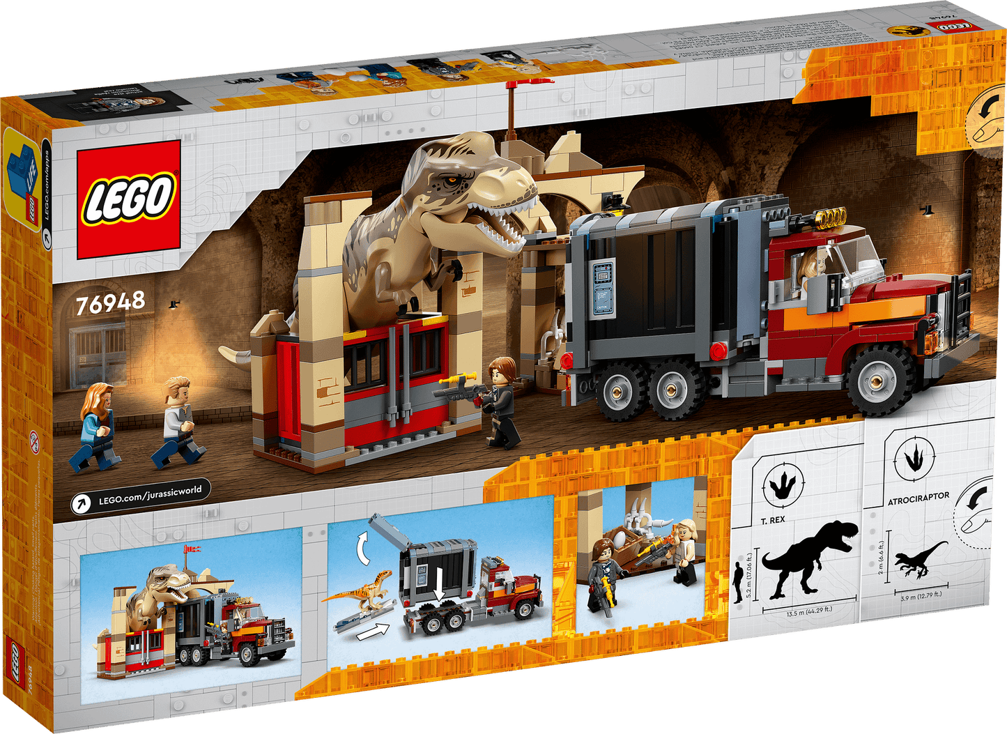 LEGO 76948 T. rex & Atrociraptor Dinosaur Breakout - Jurassic World