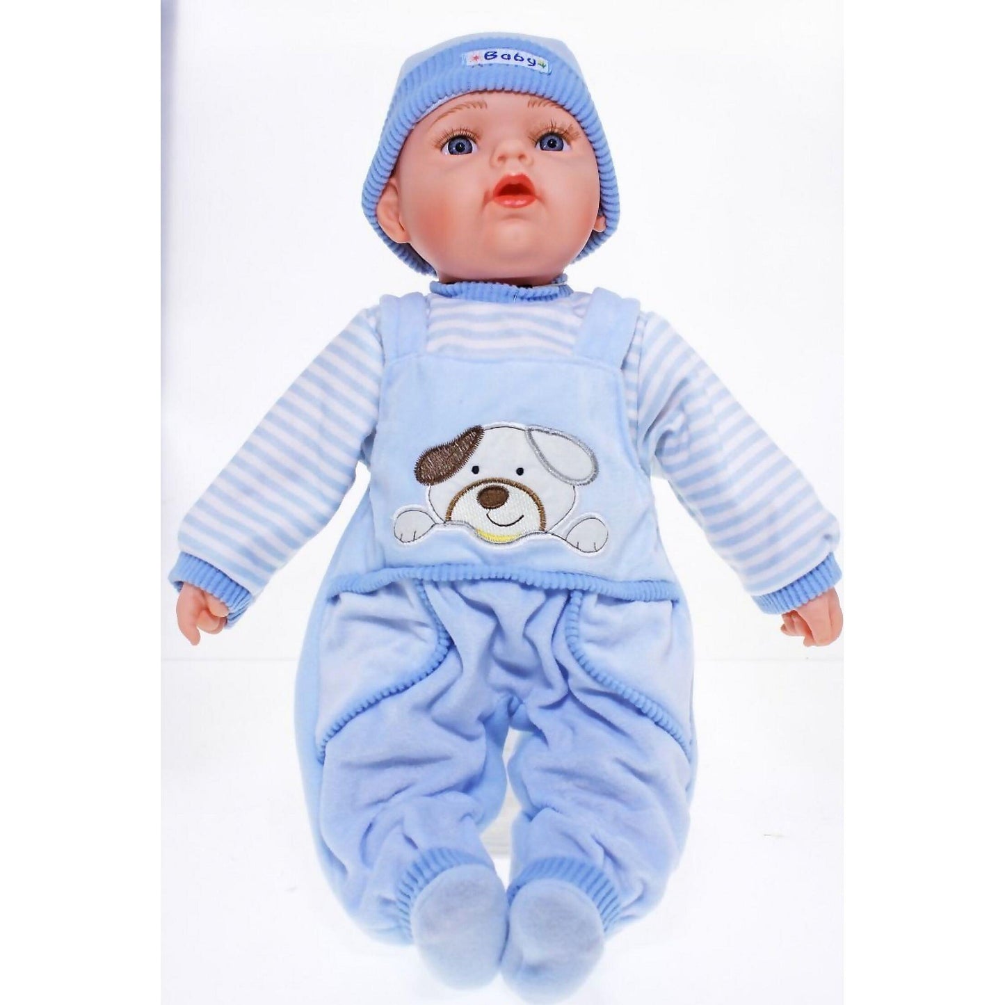 Cotton Candy - Baby Doll Josh - Blue Fleece Overalls