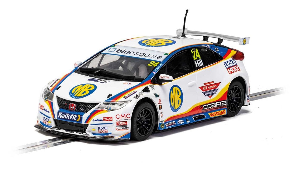 Scalextric C4210 1:32 BTCC Honda Civic Type R NGTC No24 Jake Hill Slot car