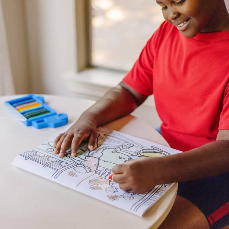 Melissa & Doug - Jumbo 50-page Kids' Coloring Pad - Space Sharks Sports And More
