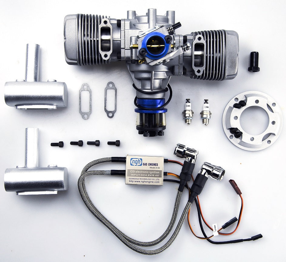 NGH GTT70 70CC (4.25CI) GAS FLAT TWIN 2-STROKE W/MUFFLER