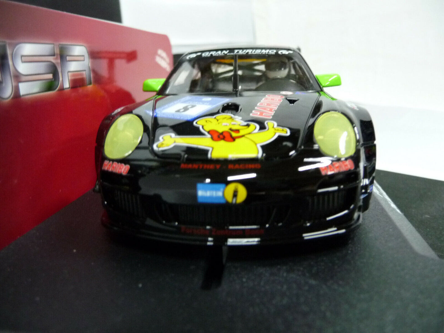 NSR 1:32 0021AW Porsche 997 GT3 Haribo No.8 Black 2011 slot car also suits scalextric/carrera