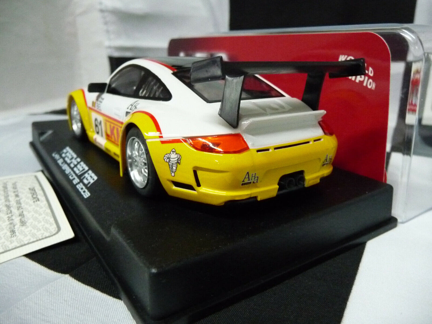 NSR 1:32 0055AW Porsche 997 GT3 LKM S/stone 2009 No.61 slot car also suits scalextric/carrera