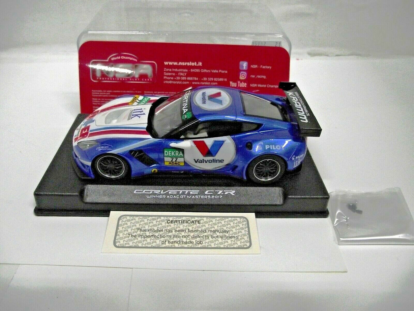 NSR 1:32 0113 Corvette C7R Win.Adac GT Master'17 No.77 slot car also suits scalextric/carrera